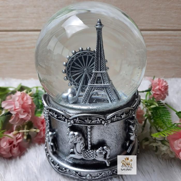 Kotak Musik Bola Salju Lampu Mermaid Snowball Waterball Snowglobe