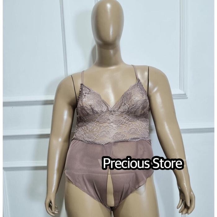 Lingerie Seksi Teddies Bodysuit Xl Bigsize Sexy Reiko Open Crotch