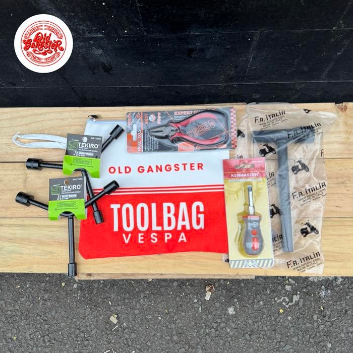 Toolbag Vespa paket kunci Toolkit Tekiro