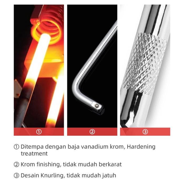 ISKU Kunci Shock L Set 11PCS Mata Socket Extention Impact 10pcs Gagang Sock L Panjang Impact Socket