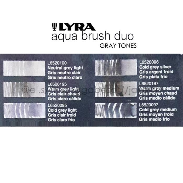 

Lyra Aqua Brush Duo Gray Tone Set 6 ( Brush Pen )