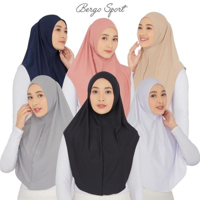 AirFit - Jersey Zoya Hijab Bergo Instan Jilbab Sport Kerudung Outfit Olahraga Panjang Lembut