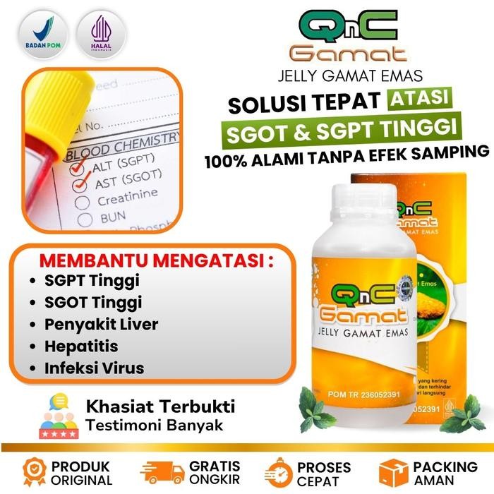 Herbal Penurun SGOT Dan SGPT Tinggi, Penyakit Liver, Hepatitis - QNC JELLY GAMAT