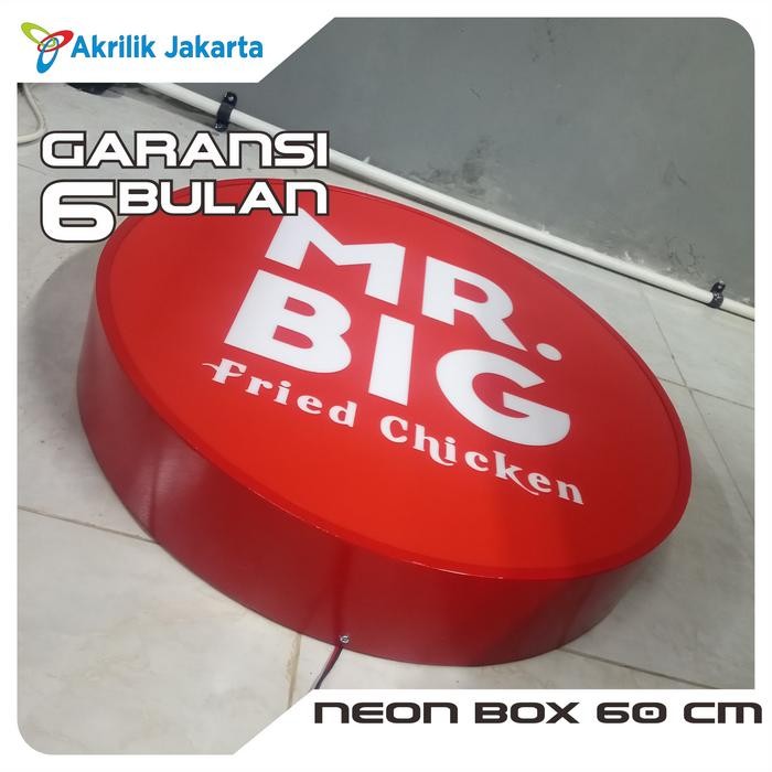 Neon Box Bulat Diameter 60Cm - 1Sisi