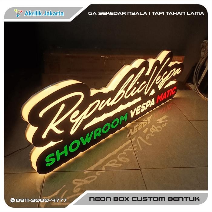 Neon Box Custom Bentuk Kontur Logo Custom Neon Box Neon Box Murah