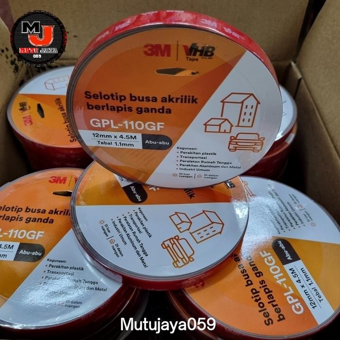 

Stok Baru 3M Double Tape VHB 4900 Ukuran 12mm x 4.5meter