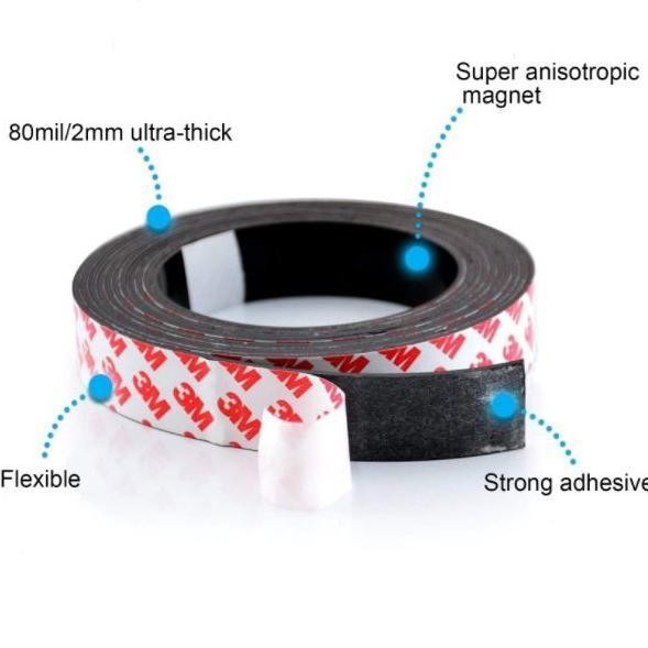 

Stok Baru Magnet Strip 3M 1cm & 2cm x 100cm Stiker Dobel Tape Magnetic