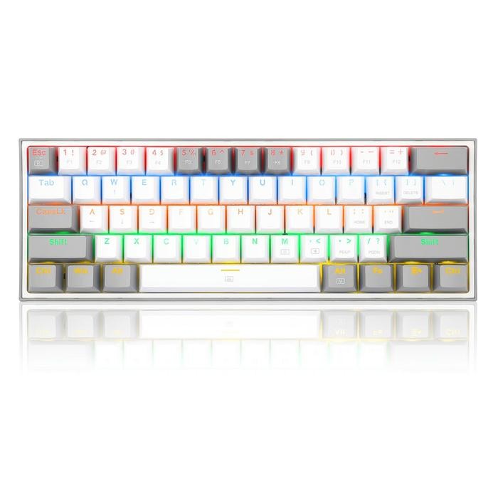 Redragon Mechanical Gaming Keyboard 60% WHITE GREY RAINBOW FIZZ-K617-R