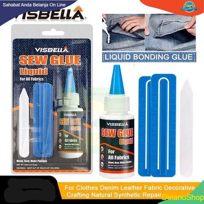 

Stok Baru VISBELLA Cairan Liquid Lem Perekat Khusus Kain Kulit Sew Glue 60ml 255