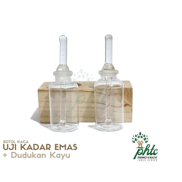 

ALAT TES KADAR EMAS L BOTOL UJI EMAS + DUDUKAN KAYU (1 SET) KODE 534