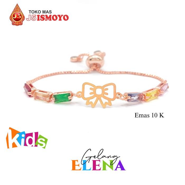 Gelang Anak Tali Serut Kombinasi Emas Mas Asli Elena J5 Ismoyo Kode 87