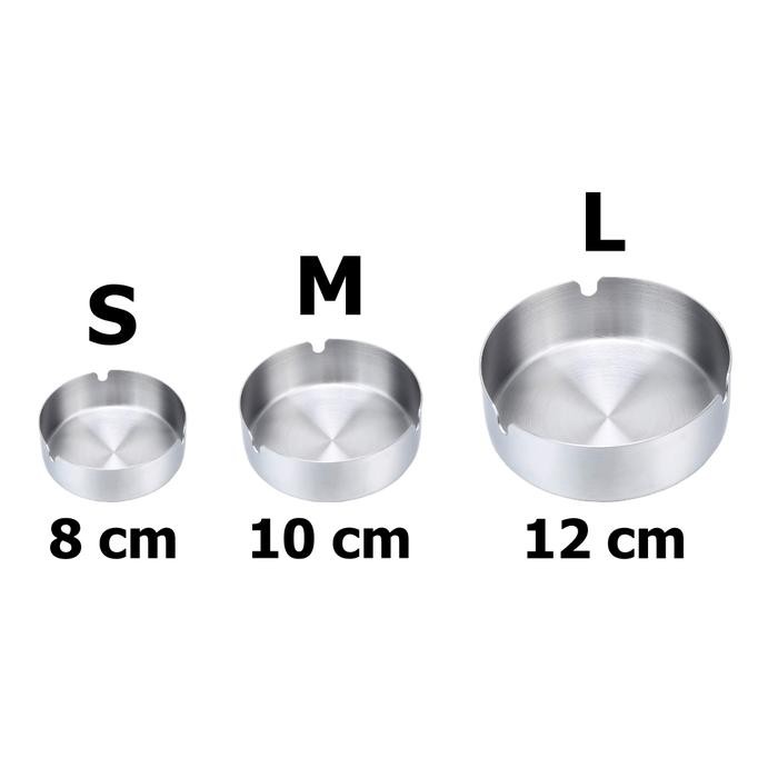 (Expert) Asbak Stainless 12 cm 10 cm 8 cm 10cm 12cm Stainless Steel Cafe Tebal