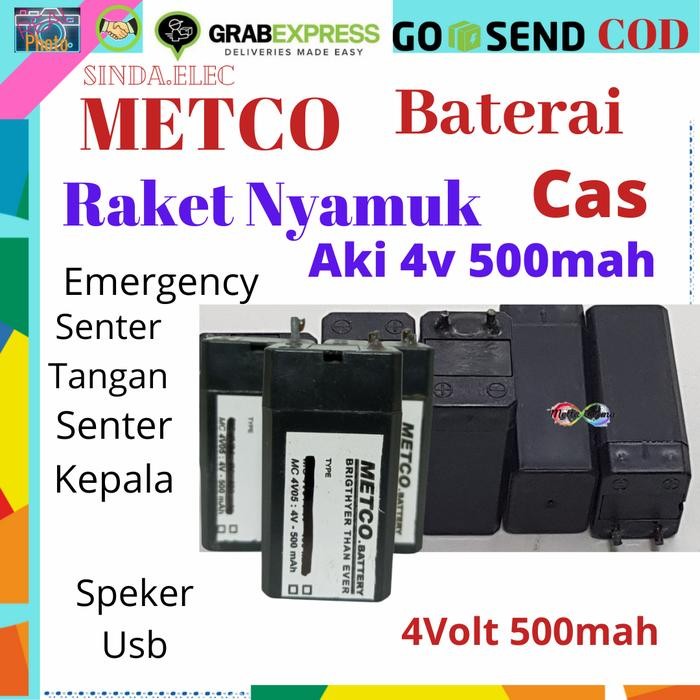 (Expert) Baterai Raket Nyamuk Aki Kering 4 Volt 500mah Senter Emergency Speaker