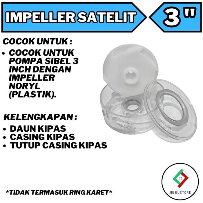 SAN EI KIPAS IMPELLER POMPA SATELIT 3 INCH NORIL IMPELER SUBMERSIBLE NORYL 3" SAN EI UNIVERSAL SIBLE
