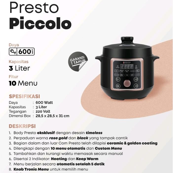 PANCI PRESTO SIGNORA PICCOLO PRESSURE COOKER KAPASITAS 3 LITER SIGNORA