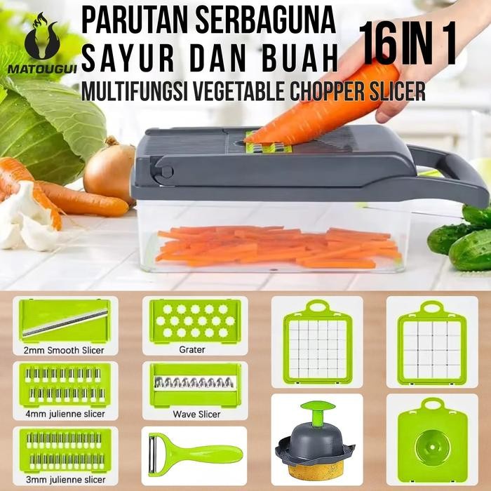 Matougui - Parutan Set Of (22-In-1 Dan 16-In-1), Parutan Serbaguna Sayur Dan Buah, Multifungsi