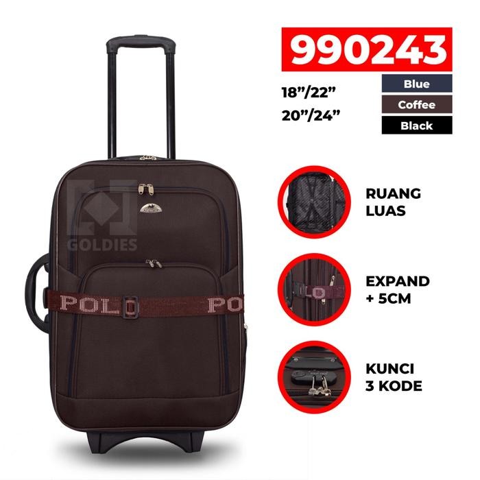 Koper Polo Gear Kanvas#Koper Polo Twin Kanvas Size 24" Original Brand Harga Promo