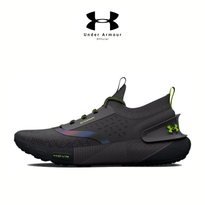 TERBARU Sepatu Under Armour HOVR Phantom 3 Strorm " Jet Grey Iridescent " PROMO