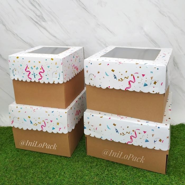 [5Pcs] Dus Tart Party X22X20 / Box Kue 22 Cm / Dus Tart 22 Cm #Gratisongkir