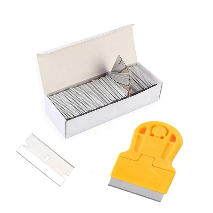 

100+1Pcs Refill Pisau Silet Pengupas Stiker Mata Pisau Mata Plastik Blade Razor Stiker Mobil