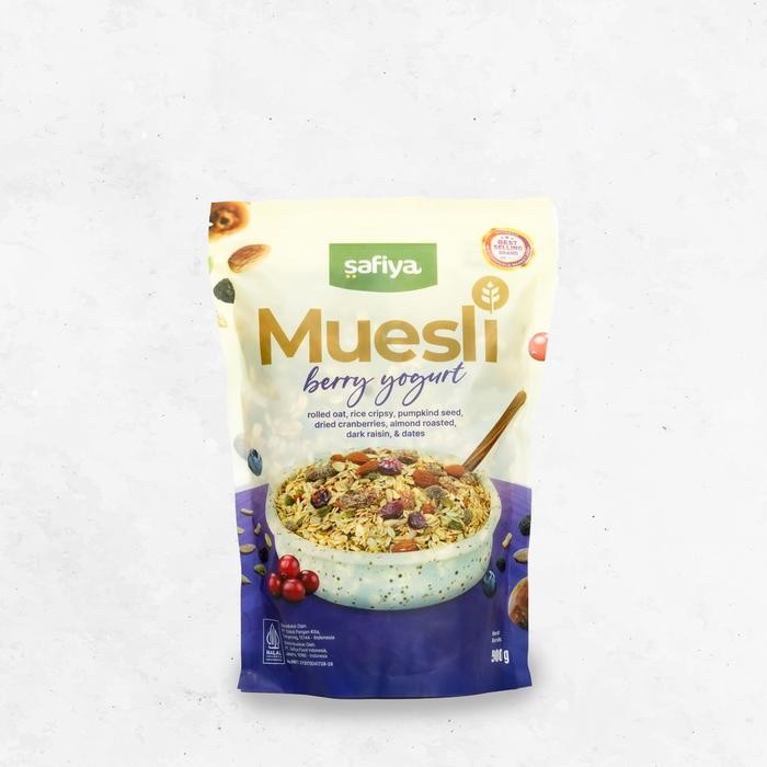 

Muesli Berry Yogurt Safiya 1 Kg Sereal Oatmeal With Almond Sarapan Premium
