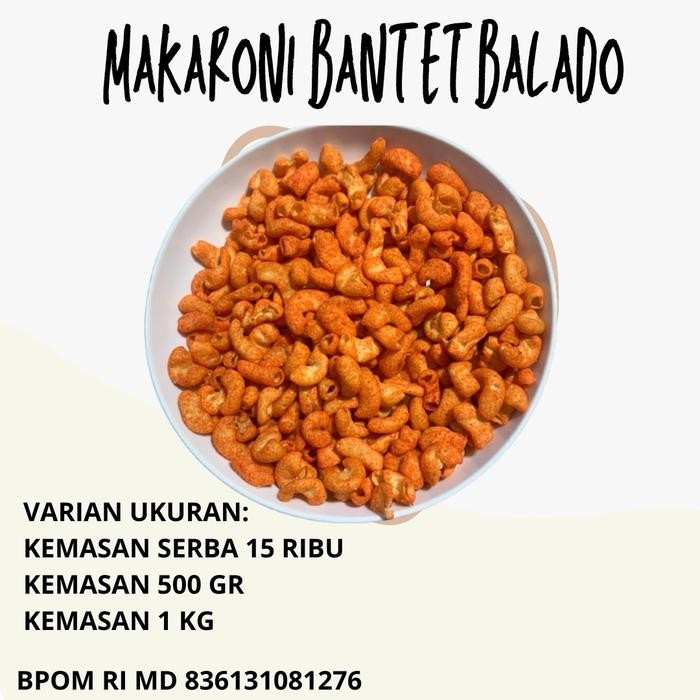 

Makaroni Bantet Rasa Pedas Gurih Dan Renyah Kemasan 500 Gram Dan 190 Gram Cemilan Makanan Coklat
