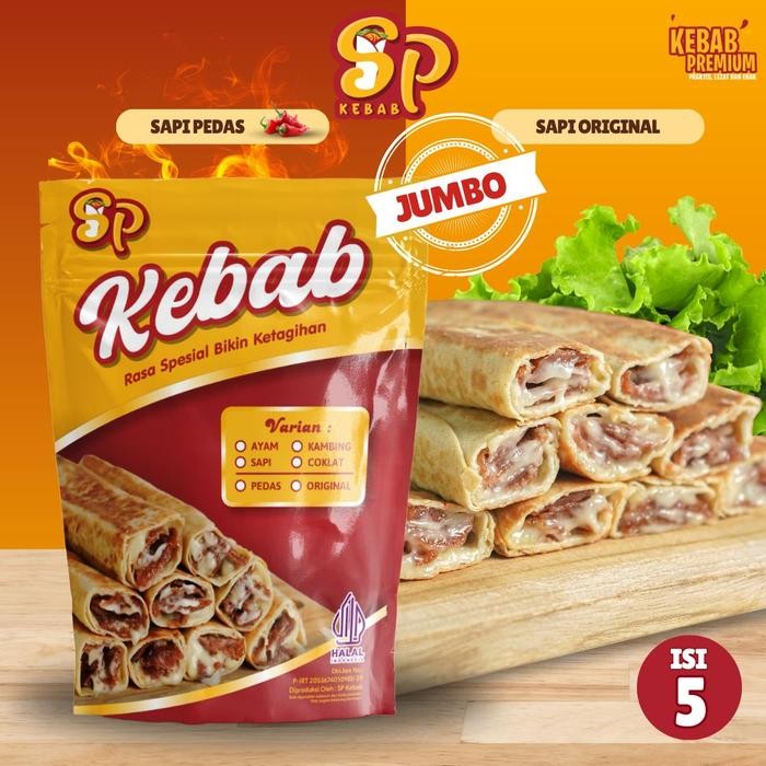 Kebab Jumbo Daging Sapi Original Kebab Jumbo Daging Sapi Pedas Spkebab Daging Sapi Original - Kebab