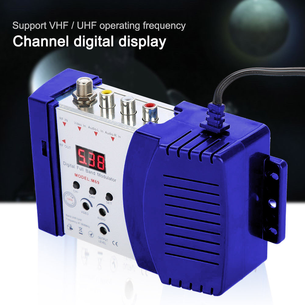 M69 Digital RF Modulator AV to RF Converter VHF UHF PAL/NTSC Standard
