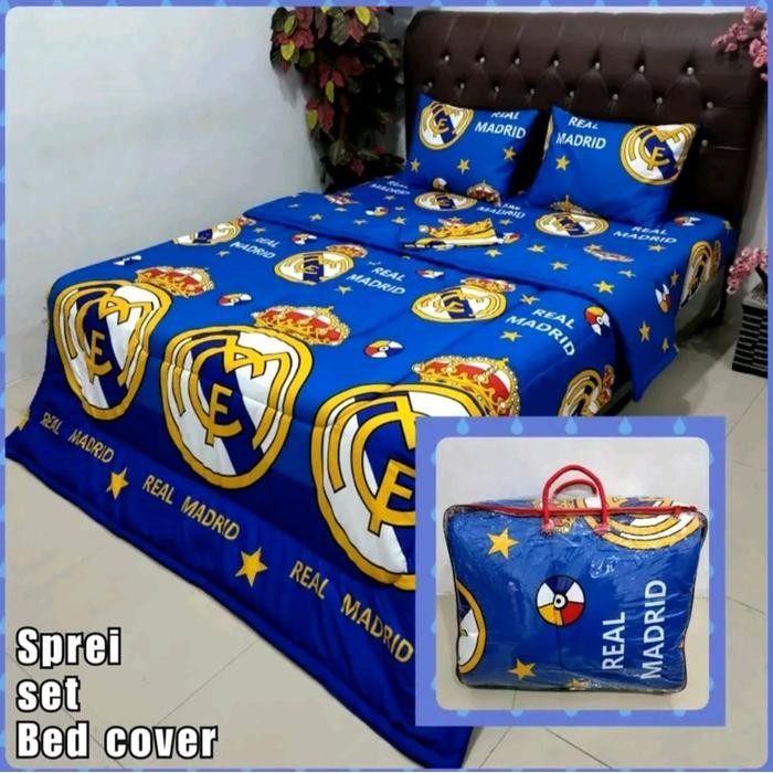 Bedcover set motif bola#bedcover bola Lembut Bantal Katun Sarung