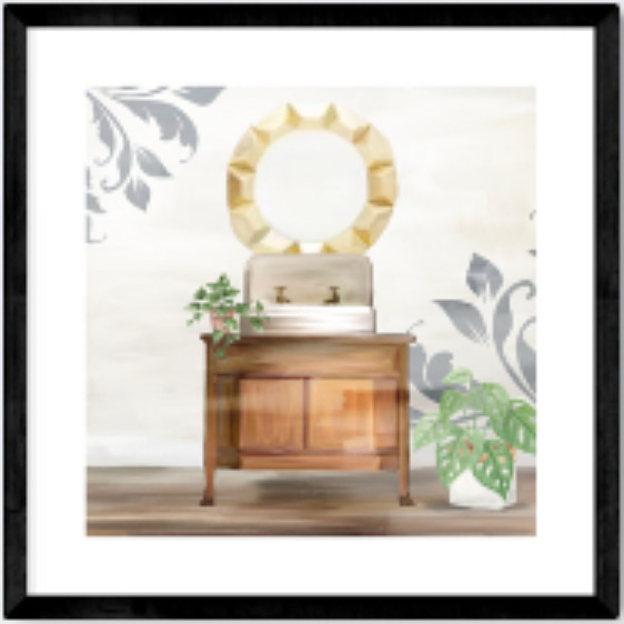 Lukisan Estetik Waktu Mandi Bingkai Frame Pajangan Dinding Kamar Mandi Clean - Bath 2