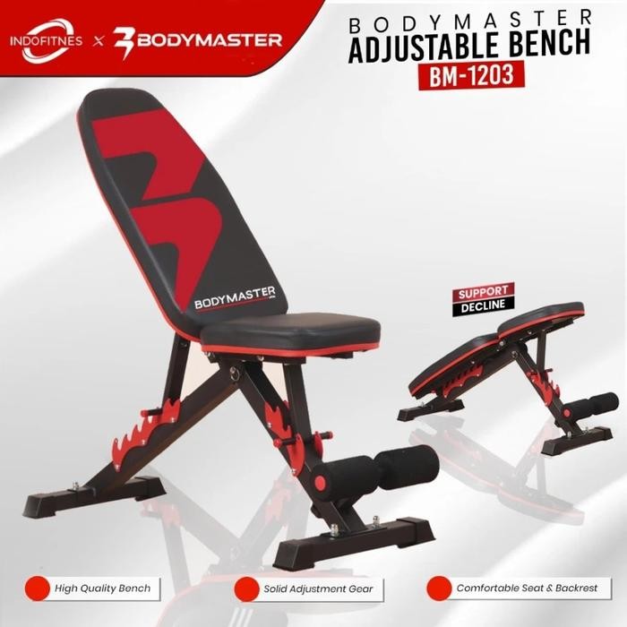 Bodymaster Adjustable Bench Bm-1203 He - Kursi Gym Fitness Bench Press