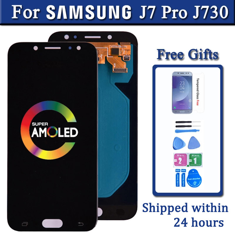 Super Amoled For Samsung J7 Pro 2017 J730 J730F LCD Display and Touch Screen Digitizer Assembly J730