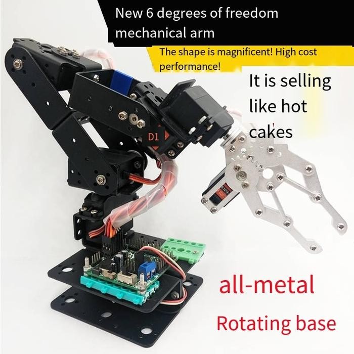 6 DOF Robotics Kit Educational Robot Manipulator Metal Alloy Arduino