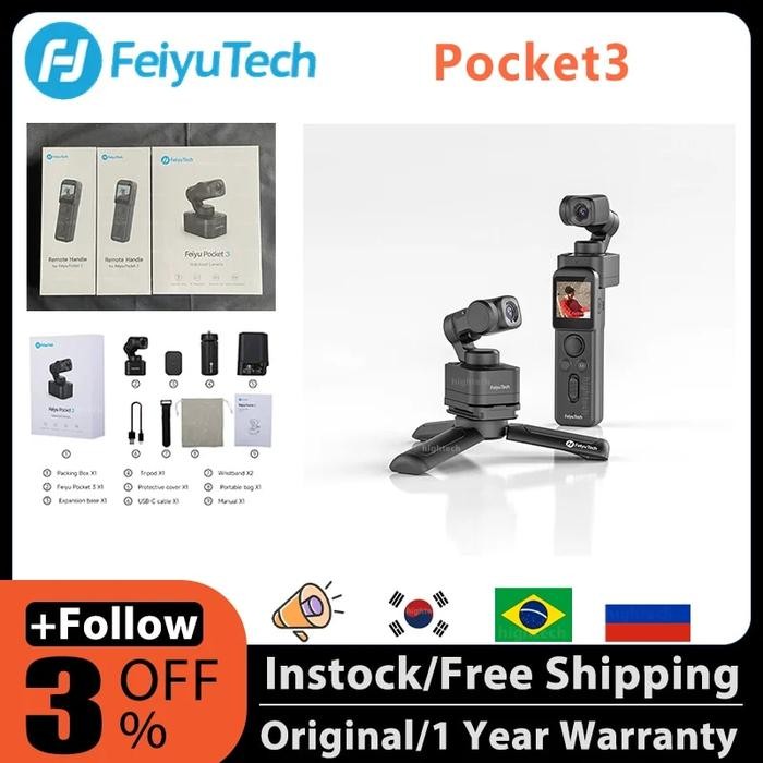FeiyuTech Feiyu Pocket 3 3-Axis Stabilization Split Design Cordless