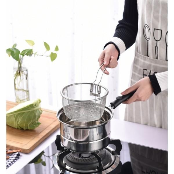 PREMIUM Panci Set Deep Fry Panci Indomie Stainless Steel Panci Saringan Mie