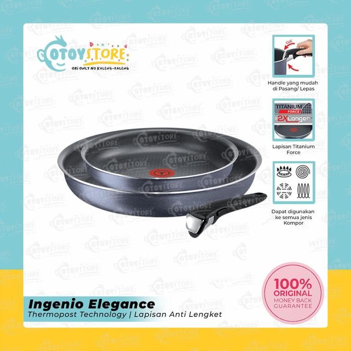 PREMIUM Tefal Ingenio Elegance Set 3 Pcs / Wajan Panci Anti Lengket Tefal