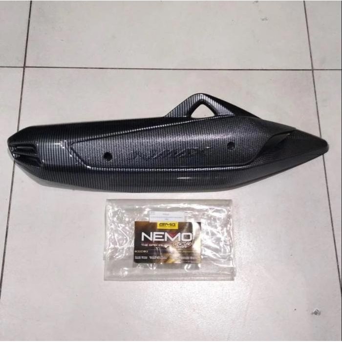 Cover Tutup Nemo Knalpot N Max Black Karbon Motor All Old Nmax Lama Old Motif Carbon Original Nemo