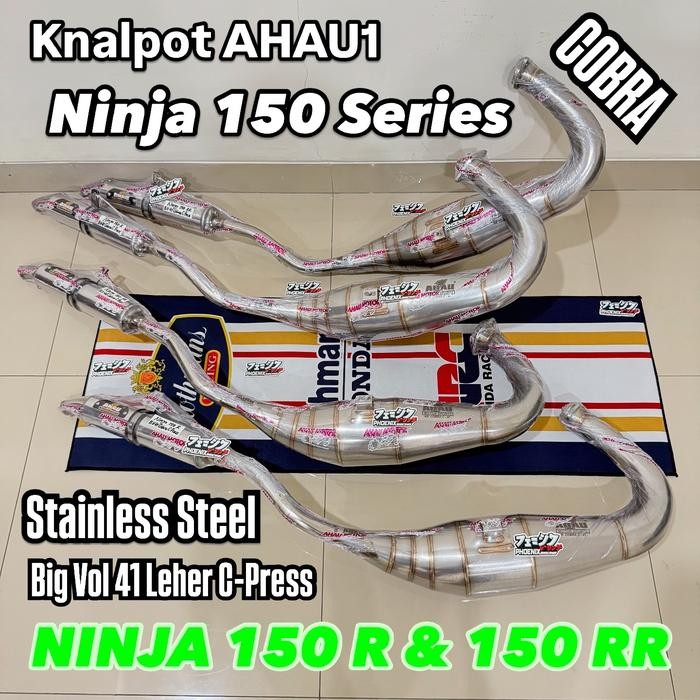Knalpot AHAU1 AHAU One Motor Sports Ninja R SS RR ZX Model COBRA Big Vol 41 Leher C-PRESS Stainless