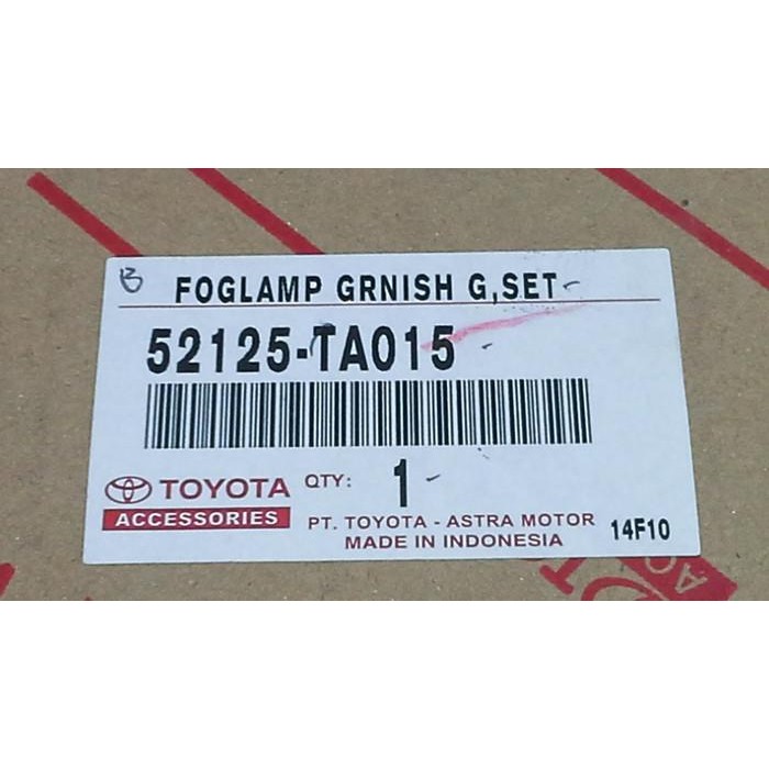 Cover Foglamp Fog Lamp Bemper Depan Avanza Asli Original 52125-Ta015