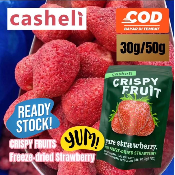 

PREMIUM casheli Crispy Freeze-dried Strawberry 30g 50g 250g Camilan Kering Cemilan Food Snack Manis