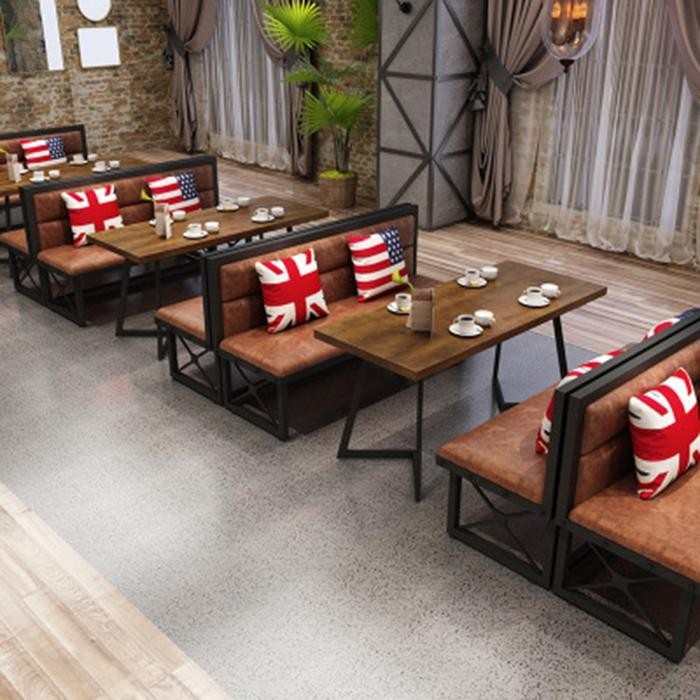 PREMIUM Meja Kursi Kedai Kopi Rangka Besi Industrial - Wonten Art Sofa Cafe