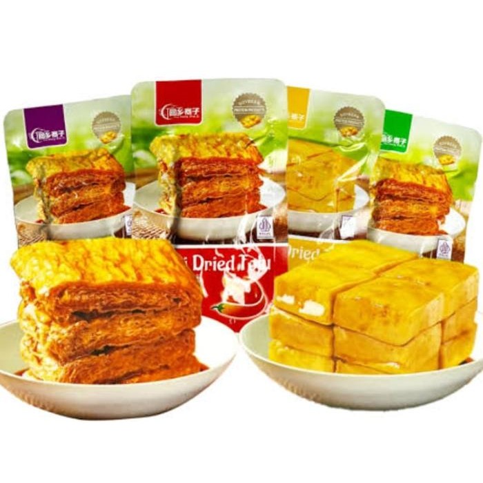

PREMIUM Q JIN LA SI Dried Tofu 25g Tahu Kering HALAL Rasa BBQ Lada Pedas