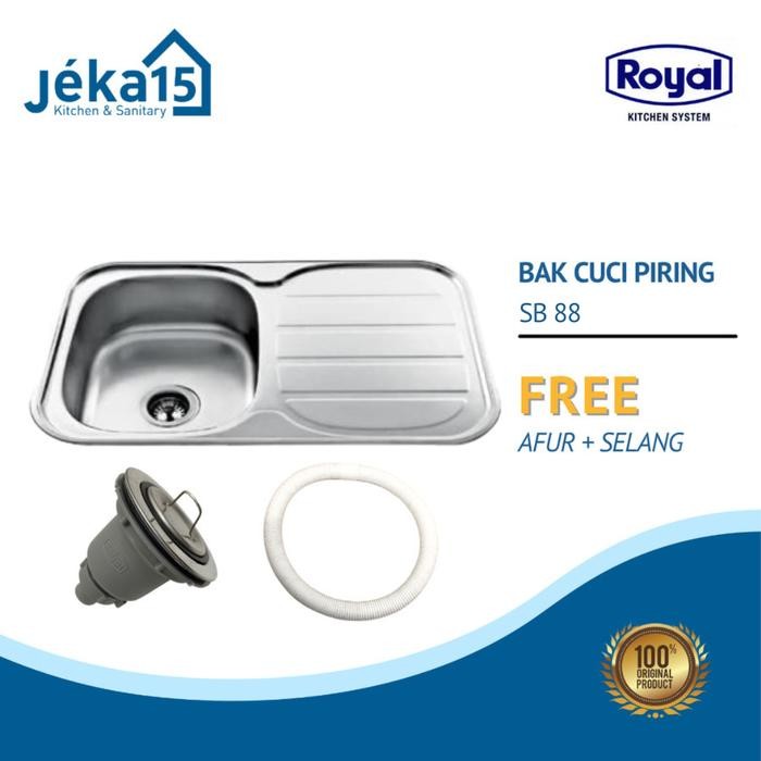 PREMIUM Bak Cuci Piring Kitchen Sink Stainless Royal SB 88