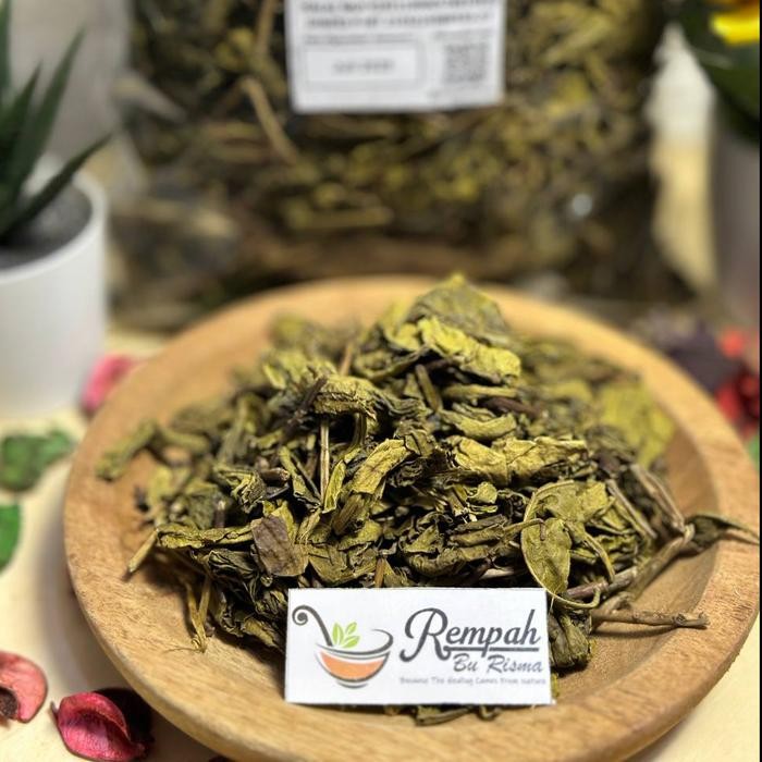 

PREMIUM Daun Teh Hijau Kering 1 Kg Tanpa Batang Rempah Bu Risma