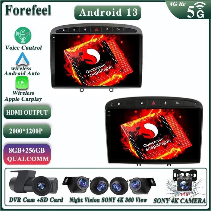 AUTO Android13 For Peugeot 408 1 2012-2020 Radio Stereo DVD