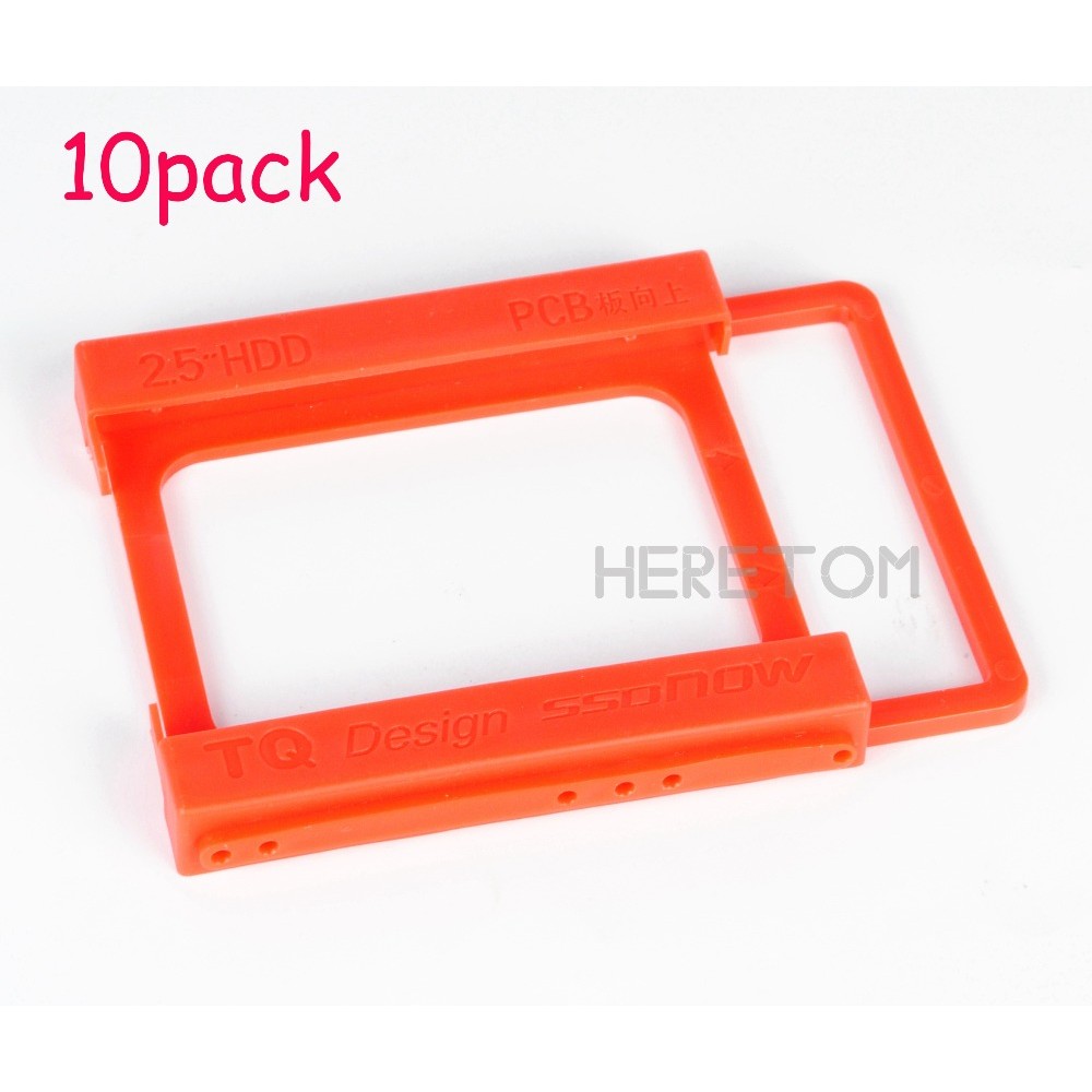 Heretom 10pcs/lot 2.5 to 3.5 inch SSD to HDD Mounting Rail Plastics Adapter Bracket Holder Dock Hard