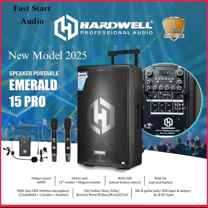 Speaker Wireless Aktif Hardwell Emerald 15 Speaker Aktif
