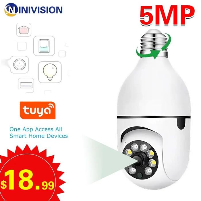 5MP Tuya Wifi E27 Bulb Smart Home Surveillance Protection IP Camera