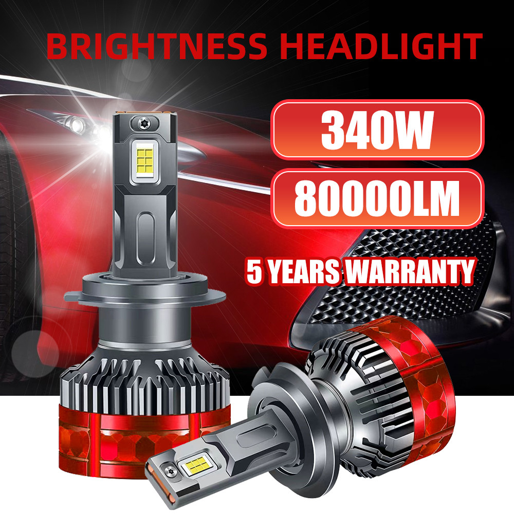 80000LM H7 H4 H11 LED Headlight 340W High Power H1 H8 H9 HB4 HB3 9005