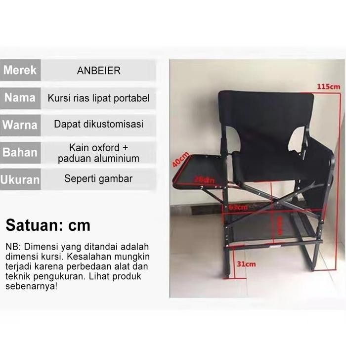 AZ Kursi Camping Foldy Pro Chair 2.0 Kursi Rias Lipat Makeup Artist Kursi Sutradara Ringkas Foldable